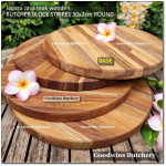 Cutting board butcher block STRIPES ROUND 30x2cm +/-1kg talenan kayu jati Jepara